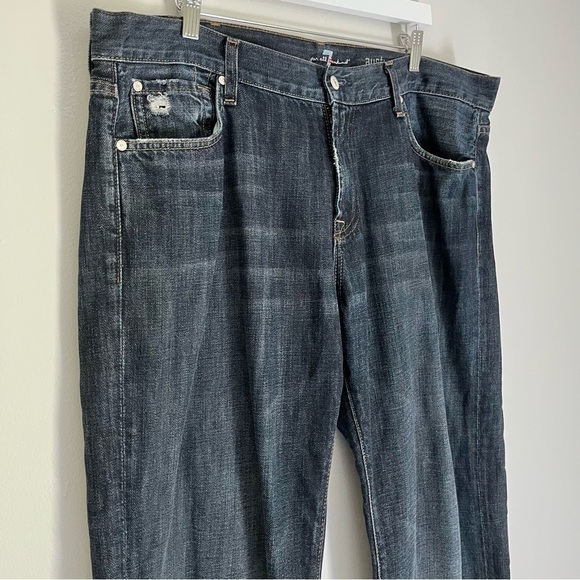 7 For All Mankind Men’s Austyn Straight Leg Distressed Jeans Medium Wash Blue 38 - Picture 3 of 9